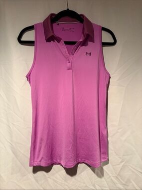 Under Armour Women’s Sleeveless Polo Tank - Bright Pink